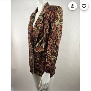 Vintage Dana Buchman Silk Paisley Blazer Size 4